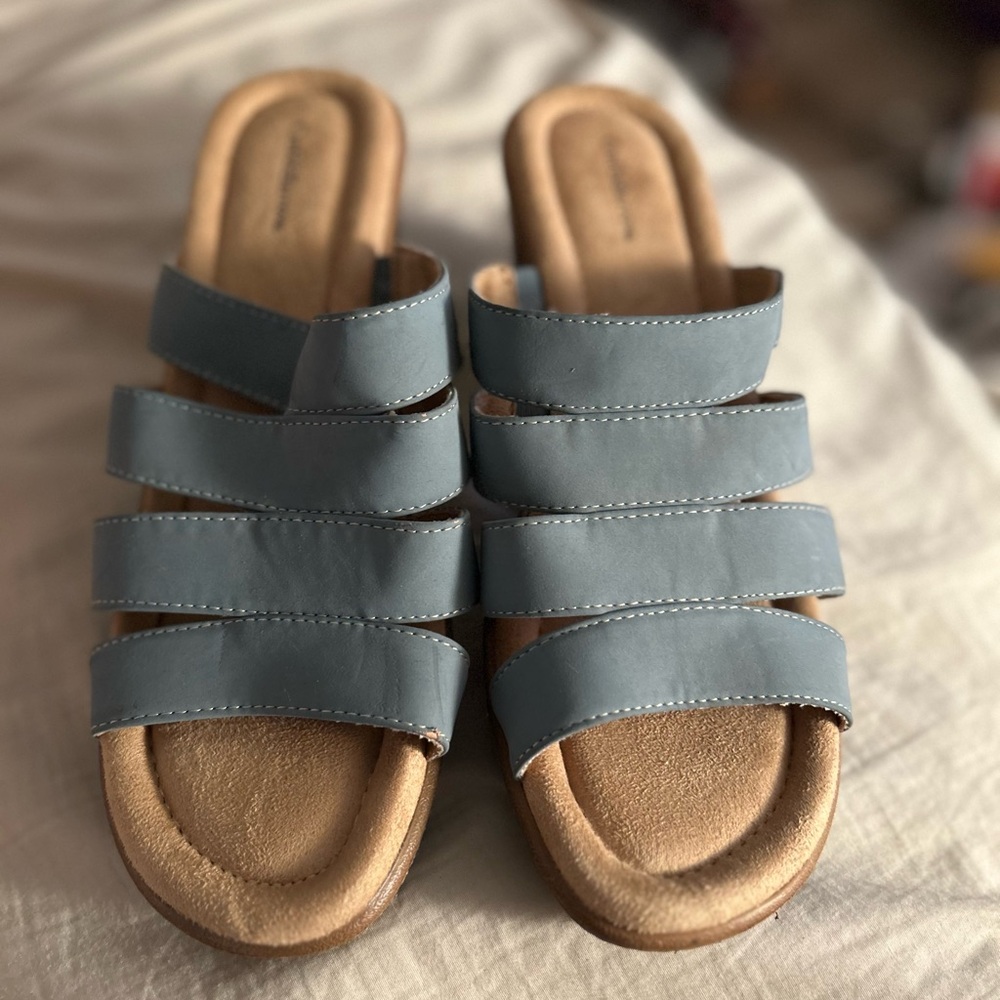 Croft & Barrow Blue Multi-Strap Sandals